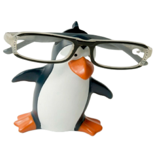 Brilleholder, der forestiller en pingvin med briller.