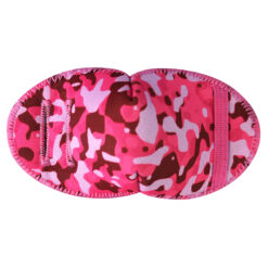 Eye patch for glasses with a pink camouflage pattern. From Kay Fun Patch.