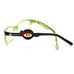 Brillecharms, der ligner en ninja, som sidder på en brillestang..