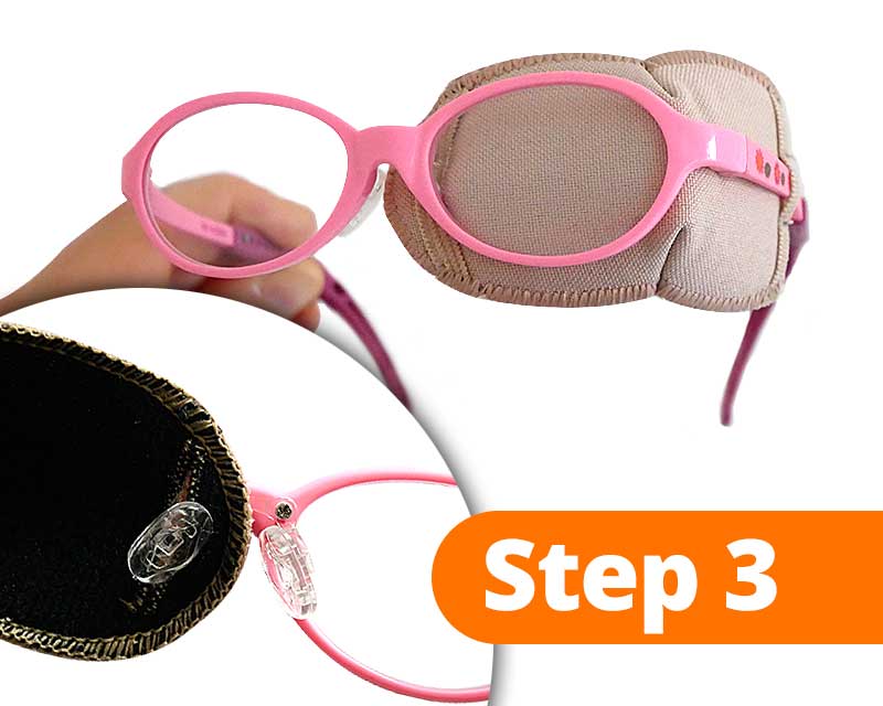 Guide Eye patch for babies with nose pad - Step 3 Left