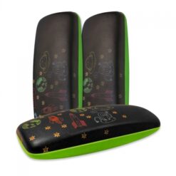 glasses case with planets and rockets.