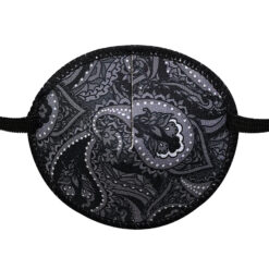 Kay Fun Patch eye patch of fabric with rubberband for adults - Grey Paisley