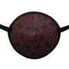 Fabric eye patch for adults - Black with red pattern. Called Lattice.