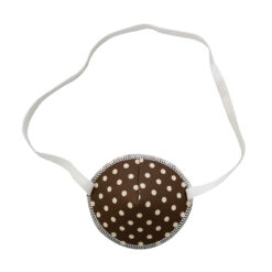 Fabric eye patch for adults - Brown with beige dots. Polka Dots
