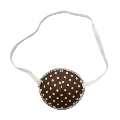 Fabric eye patch for adults - Brown with beige dots. Polka Dots
