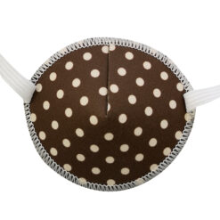 Fabric eye patch for adults - Brown with beige dots. Polka Dots